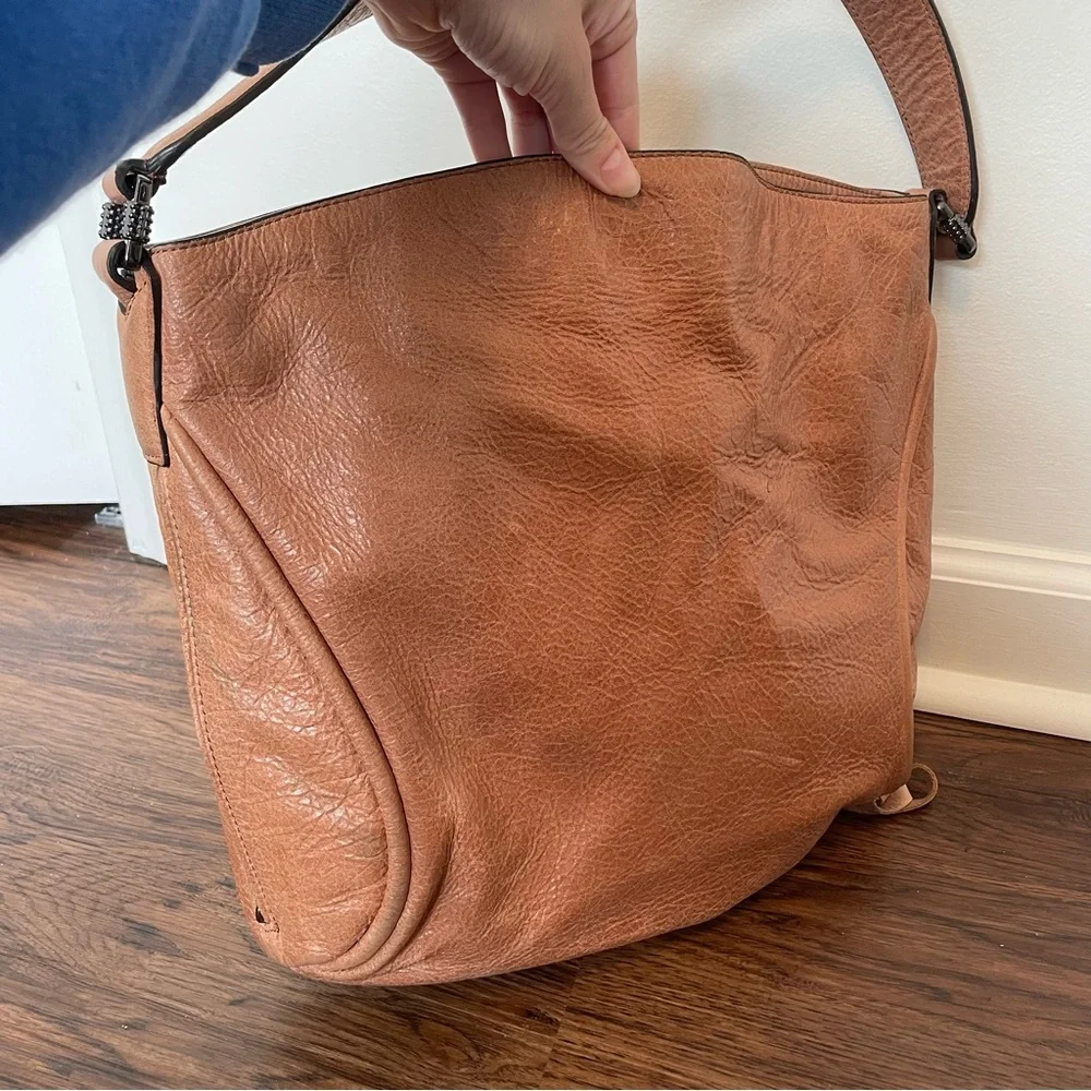 Aimee Kestenberg Leather Hobo Shoulder Bag Tan Slouchy Bag